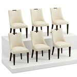 Outlet Amish Made Woodland Modern Upholstered Handle Back Dining Chair Set of 6 In-Stock