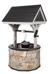 Amish Stone Wishing Well and Poly Roof - Large