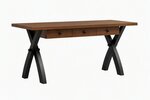 Amish Hillsview Maple Wood Contemporary Open Desk with X Base and Drawers - Quick Ship