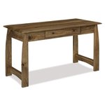 Amish 54 Wide Wood Grove Mission Writers Desk with Finished Backside shown in Rustic Hickory with Almond Stain