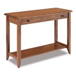 Amish 43 Wide Rustic Brock Open Sofa Table with Drawer shown in Sap Cherry with Seely Stain