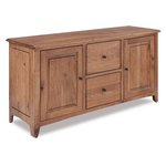 Amish 63 Wide Rustic Brock 2-Door, 2-Drawer File Credenza shown in Rustic Hickory with Almond Stain