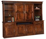 Amish 111 Wide Genesis 6-Piece Wall Unit shown in Sap Cherry with Asbury Stain