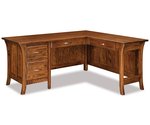 Amish Genesis 4-Drawer L-Desk shown in Oak with Vintage Antique Stain