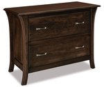 Amish 45 1/2 Wide Genesis 2-Drawer Lateral File Cabinet shown in Sap Cherry with Charwood Stain