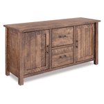Amish 63 Wide Dutton 2-Door, 2-Drawer Lateral File Credenza shown in Rough Sawn Rustic Brown Maple with Almond Stain