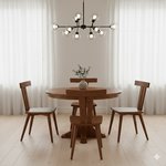 5-Piece Wadley Round Single Pedestal Extendable Dining Set
