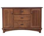 Amish Rustic Charm 60" Solid Wood Sideboard with 3 Drawers - Quick Ship