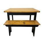 Outlet: Reclaimed Old Wood Plank Farm Table with Bench In-Stock