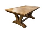 Outlet Amish Made Fulton Hickory Trestle Dining Table In-Stock