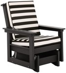 Amish Java Poly Outdoor Glider Lounge Chair with Cushions