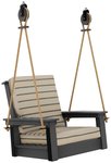 Amish Java Poly Outdoor Chair Swing with Cushions