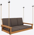 Amish Java Poly Outdoor Twin Daybed Swing Sofa with Cushions