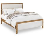 Amish Marlowe Solid Wood Bed with Upholstered Headboard