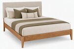 Amish Minimalist Solid Wood Upholstered Platform Bed