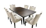 Outlet: Trestle Dining Table & 6 Upholstered Chairs In-Stock