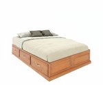 Amish Solid Wood Stowaway Platform Bed with No Headboard
