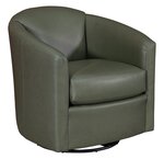 Amish Handcrafted Circa Upholstered Swivel Barrel Armchair