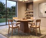 Amish Made Solid Wood Parker Contemporary 5-Piece Round Dining Set