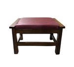 Outlet Amish Made Maple Mission Leather Ottoman In-Stock
