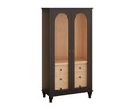 Amish Edelweiss Armoire with Glass Doors and Drawers