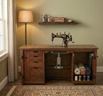 Amish Made Anna Solid Wood Sewing Cabinet - Choose Size