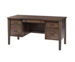 Amish Caliber Credenza Desk with Optional Hutch Shown in Brown Maple with Asbury Stain