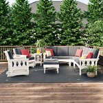 Amish Meadow Poly Outdoor Upholstered 7-Piece Sectional Set