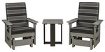 Amish Forest Modern Poly Patio 3-Piece Set Includes 2 Chair Gliders & One End Table