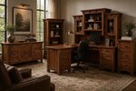 Amish Balmora Mission Solid Wood 4-Piece Office Furniture Set
