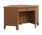 Amish 58 Wide Heartland Corner Desk - Quick Ship Shown in Oak with Natural Stain