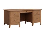 Amish Heartland Oak Wood 67 Executive Desk - Quick Ship Shown in Oak with Natural Stain