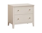 Amish Heartland 32 Wide Oak 2-Drawer Lateral File Cabinet with Optional Bookcase Top - Quick Ship Shown in Oak with Mute White