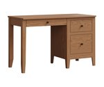 Amish 48 Wide Heartland Oak Wood Single Pedestal Desk - Quick Ship Shown in Oak with Natural Stain