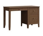 Amish Heartland Oak Wood Single Pedestal Desk - Quick Ship