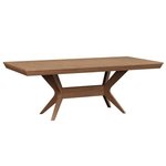 Amish Contemporary Harvest Ridge Trestle Dining Table shown in Brown Maple with Sandstone Stain