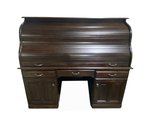 Outlet Amish Made Hickory Wood 64" Deluxe Computer Rolltop Desk In-Stock