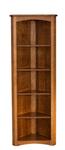 Amish Handcrafted Solid Wood Corner Bookcase - Choose Size