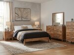 Amish Minimalist Upholstered Platform Bedroom Furniture Set