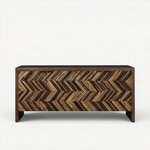 Devin Modern Chevron Dining Credenza Cabinet