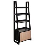 Amish Leaning Ladder Bookshelf with Fluted Cabinet
