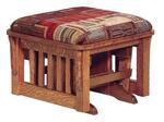 Handcrafted Winthrop Mission Upholstered Gliding Ottoman with Slats - Quick Ship