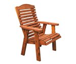 Amish Made Cedar Wood Slat Back Outdoor Chair