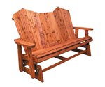 Amish Outdoor Furniture Adirondack 5' Fold Down Loveseat Glider with Cupholders