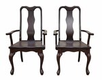 Outlet: Cherry Wood Queen Anne Fancy Dining Chair Set In Stock (Set of 2)
