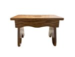 Outlet: Amish Oak Wood Slot Single Step Stool In-Stock