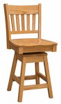 Outlet: Amish Made Westport Mission Oak Swivel Counter Stool In-Stock