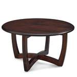 Amish Megan Modern Round Coffee Table with Curved Base