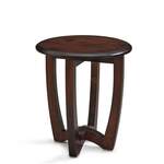 Amish Megan Modern Round End Table with Curved Base