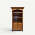 Outlet: Amish Made Oak Wood Mission Bookcase with Doors - In-Stock